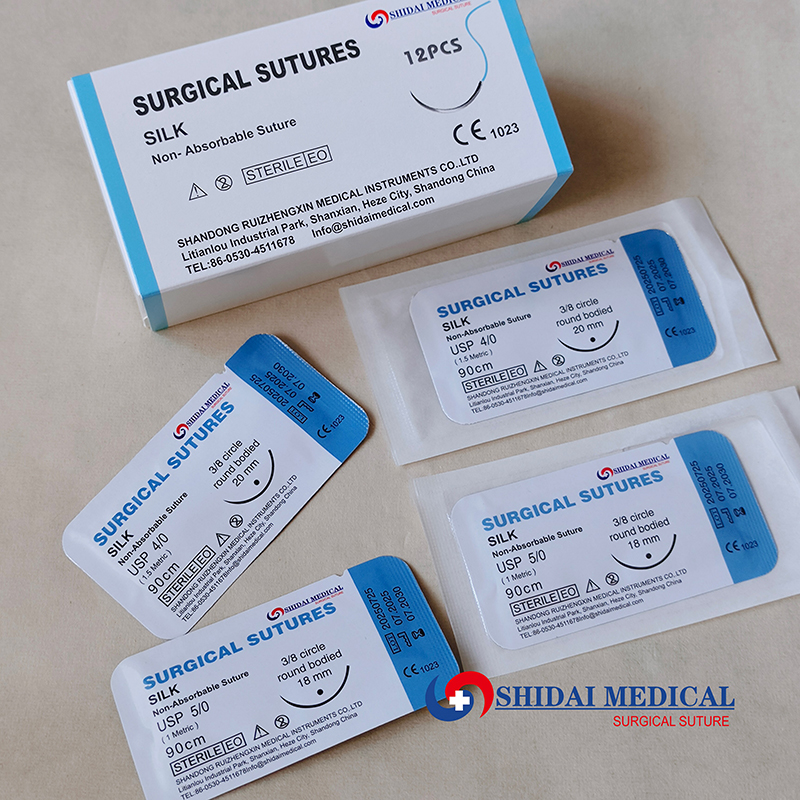 Black bradide silk suture